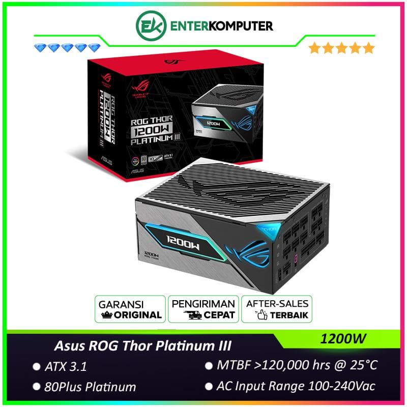 Asus ROG Thor 1200W Platinum III ATX 3.1 80PLUS Platinum Fully Modular - foto 1