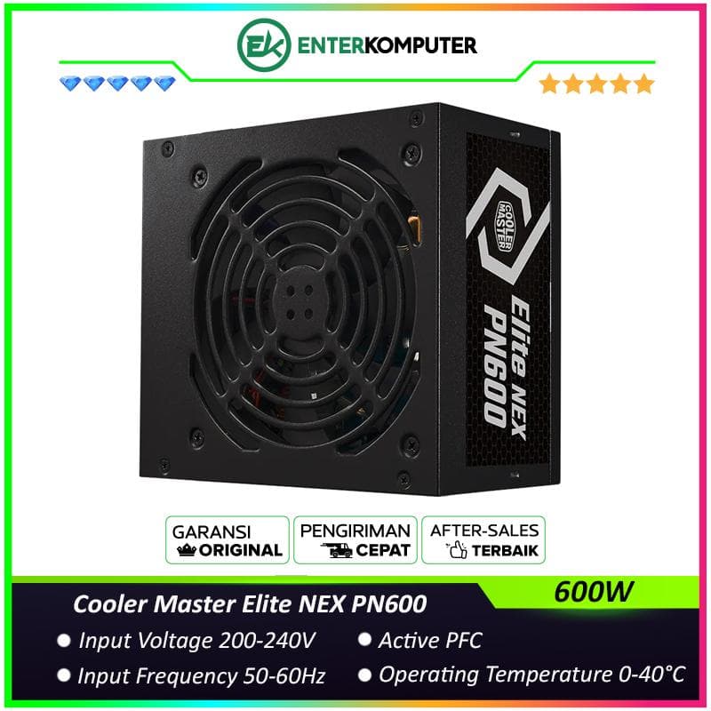 Cooler Master Elite NEX PN600 600W 75% Efficiency Non-Modular - foto 1