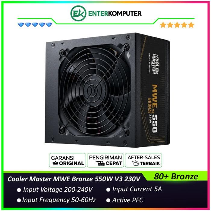 Cooler Master MWE Bronze 550W V3 230V 80+ Bronze - foto 1