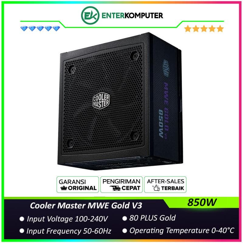 Cooler Master MWE Gold 850W V3 ATX 3.1 80 PLUS Gold Fully Modular - foto 1