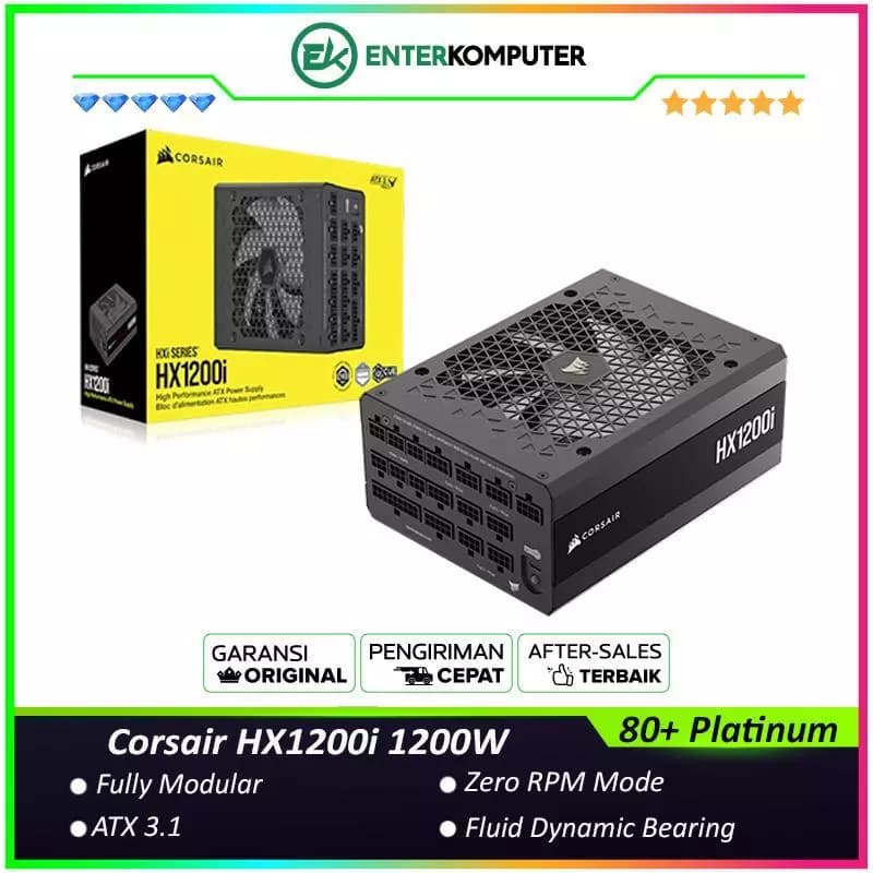 Corsair HX1200i 1200W ATX 3.1 Certified (PCIe 5.1) 80+ Platinum Fully Modular - foto 1