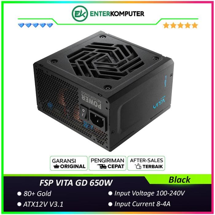 FSP VITA GD 650W ATX3.1 PCIe 5.1 80+ Gold Flat Cable - foto 1