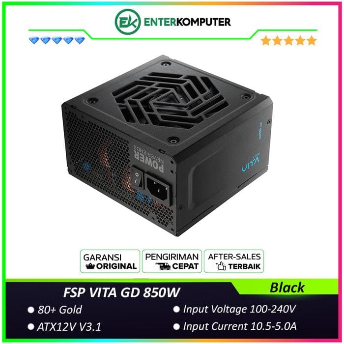 FSP VITA GD 850W ATX3.1 PCIe 5.1 80+ Gold Flat Cable - foto 1