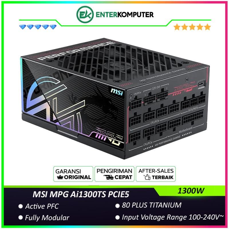 MSI MPG Ai1300TS PCIE5 1300W 80 Plus Titanium Full Modular - foto 1