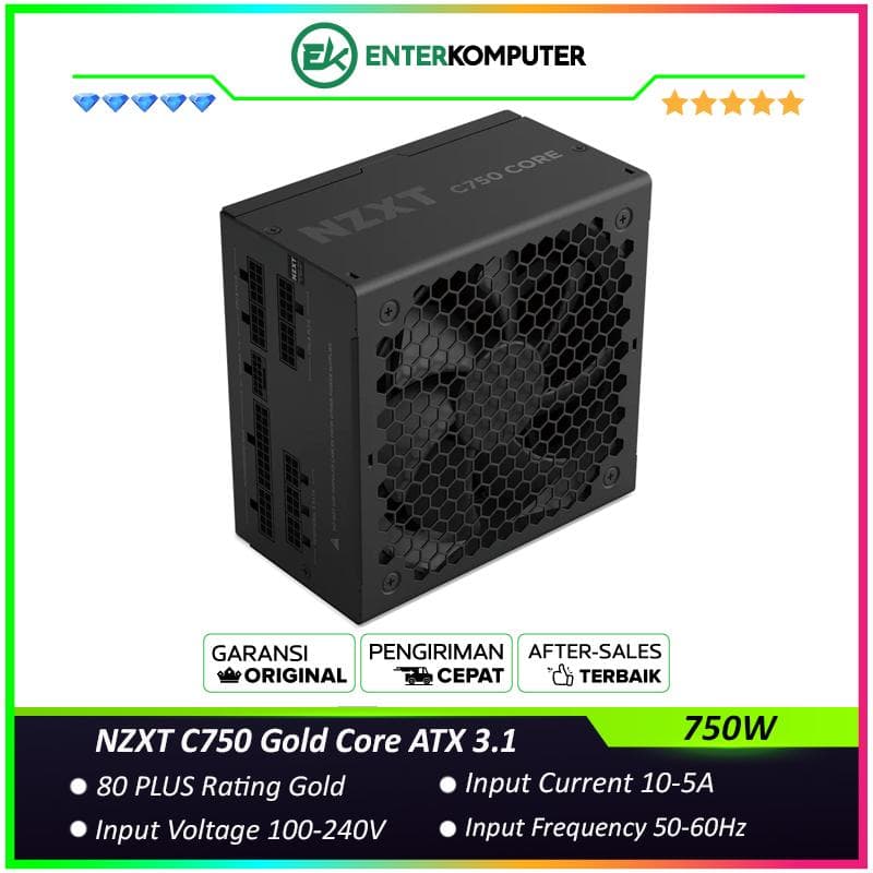 NZXT C750 Gold Core 750W ATX 3.1 80 Plus Gold Fully Modular - foto 1