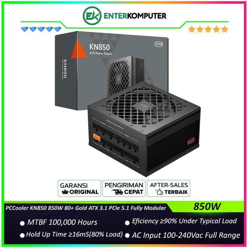 PCCooler KN850 850W 80+ Gold ATX 3.1 PCIe 5.1 Fully Modular - foto 1