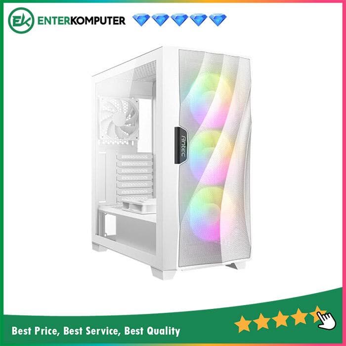Antec DF700 FLUX WHITE - F-LUX Platform - Mesh Front & Top Panel - 4mm Tempered Glass Side Panel - FREE 3 PCS 12CM ARGB FANS + 2 PCS 12CM FAN - foto 1