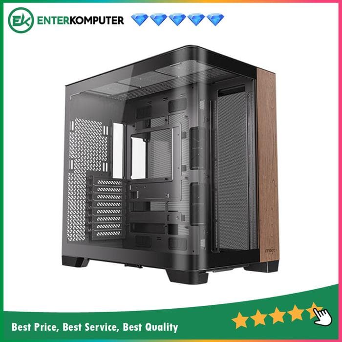 Antec CONSTELLATION C8 CURVE WOOD - Full-Tower E-ATX Gaming Case - Dual Chamber Design - 4mm Tempered Curved Glass with Exotic WOOD - Right Side Full Mesh Panel - Type C Ready - foto 1