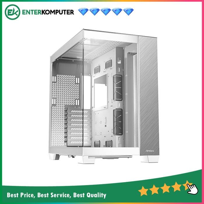 Antec CONSTELLATION C8 ALUMINUM WHITE - Full-Tower E-ATX Gaming Case - Dual Chamber Design - 4mm Tempered Glass with Exotic ALUMINUM - Right Side Full Mesh Panel - Type C Ready - foto 1