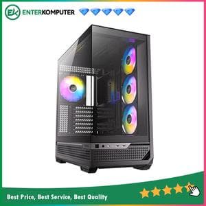 Antec CONSTELLATION C7 BLACK ARGB - Mid-Tower Gaming Case - Panoramic View - Multi-Directional AIR INTAKE and MASSIVE AIRFLOW - 4mm Tempered Glass Side Panel - Type C Ready - Free 3Pcs 120mm PWM ARGB Fans Reverse + 1Pcs 140mm PWM ARGB Fans - foto 1