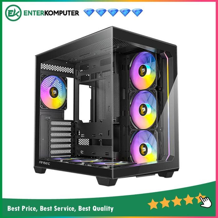 Antec CONSTELLATION C5 BLACK ARGB - Mid-Tower Gaming Case - Stylish Front Panel - Dual Chamber Design - 4mm Tempered Glass Side Panel - Type-C 3.2 Gen 2 Ready - Free 6Pcs 120mm PWM ARGB Fans Reverse + 1Pcs 120mm PWM ARGB Fans - foto 1
