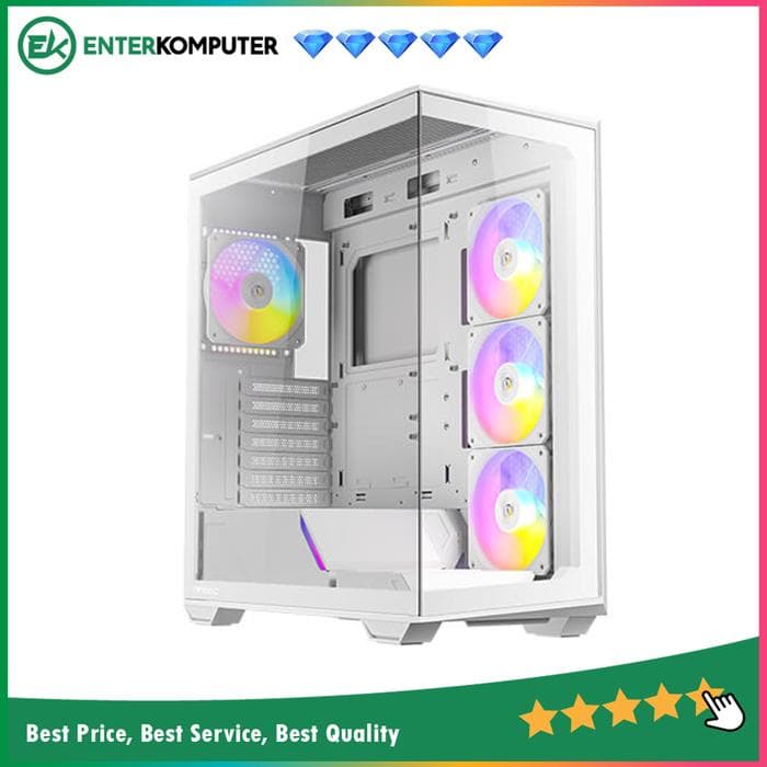 Antec CONSTELLATION C3 WHITE ARGB - Mid-Tower Gaming Case - Massive Airflow via Honeycomb Mesh - 4mm Tempered Glass Side Panel - Type-C 3.2 Gen 2 Ready - Free 3Pcs 120mm PWM ARGB Fans Reverse + 1Pcs 120mm PWM ARGB Fans - foto 1