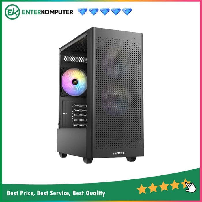 Antec NX500M ARGB - Mid-Tower M-ATX Gaming Case - Sleek Design with Massive Air Intake - Tempered Glass Side Panel - Type C 3.2 Ready - FREE 2 PCS 12CM ARGB FANS + 1 PCS 12CM ARGB FANS - foto 1
