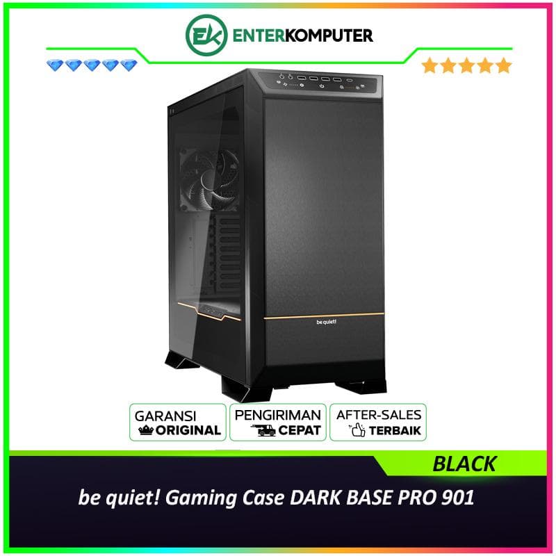 be quiet! Gaming Case DARK BASE PRO 901 BLACK - Outstanding Versatility, Performance and Silence - INTERCHANGEABLE TOP and FRONT Panel - FREE 3PCS Silent Wings 4 140mm PWM fans - Type C 3.2 Ready - foto 1