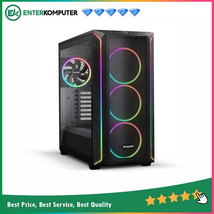 be quiet! Gaming Case SHADOW BASE 800 FX Black - Side Tempered Glass - FREE 3 PCS Light Wings 140mm PWM ARGB Fans + 1 PC Light Wings 140mm PWM ARGB Fan - Type C 3.2 Ready - foto 1