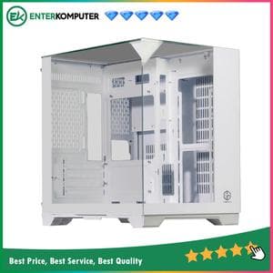 CUBE GAMING PREMIUM CIELO MINI WHITE - mATX Gaming Case - All White Inside - Front-Top & Left Side Tempered Glass - Aesthetic Mini Dual Chamber Design - Airflow Potential - Dust Filter - foto 1