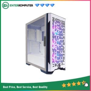 CUBE GAMING SLEV WHITE - All White Inside - ATX - LEFT SIDE GLASS DOOR - PSU Cover - Free 3PCS 12CM ARGB FAN - foto 1