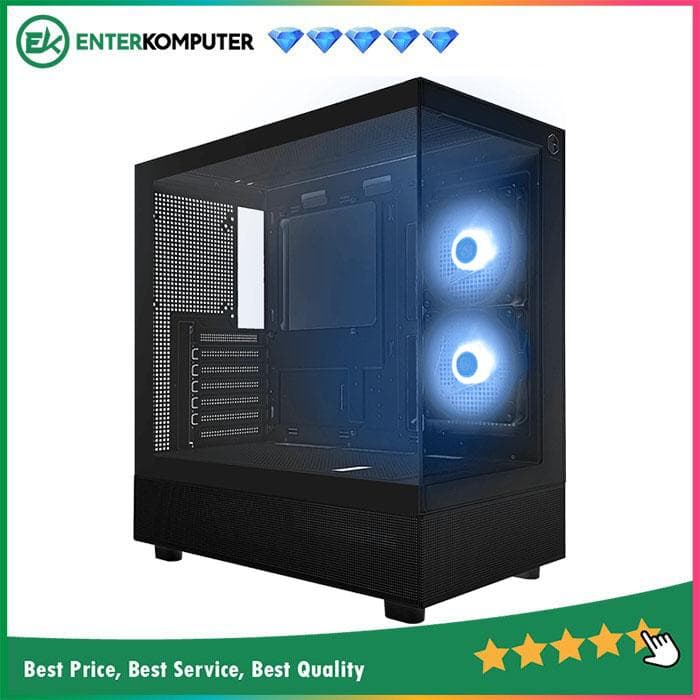 CUBE GAMING COMSEL BLACK - ATX Gaming Case - Front & Left Side Tempered Glass - USB Type C Included - Dust Filter - PSU Cover - FREE 2PCS 12CM ARGB FAN - foto 1