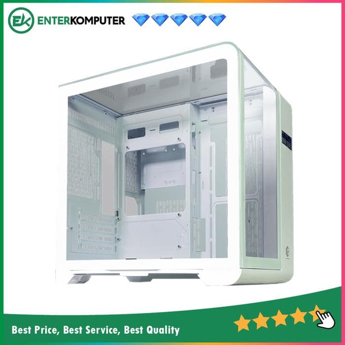 CUBE GAMING ATHOS WHITE - mATX Gaming Case - Front-Top Stylish Curve & Left Side Tempered Glass - Aesthetic Dual Chamber Design - Airflow Potential - Panoramic View with Minimalist Display Front It! - foto 1