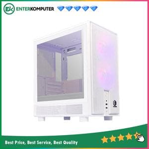 CUBE GAMING TUNE WHITE - mATX Gaming Case - All White Inside - Mesh Front Panel Design - Left Side Tempered Glass - Dust Filter - PSU Cover - Free 2Pcs 12CM ARGB Fan - foto 1
