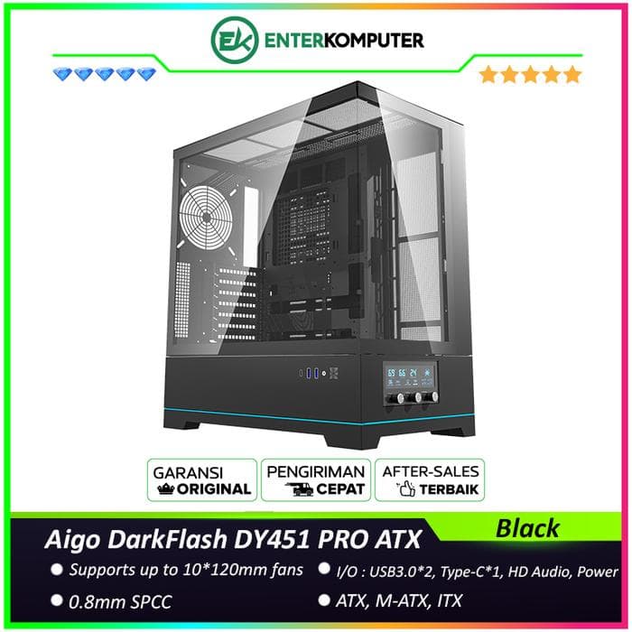Aigo DarkFlash DY451 PRO ATX Black - foto 1