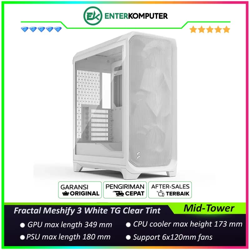 Fractal Meshify 3 White TG Clear Tint - foto 1