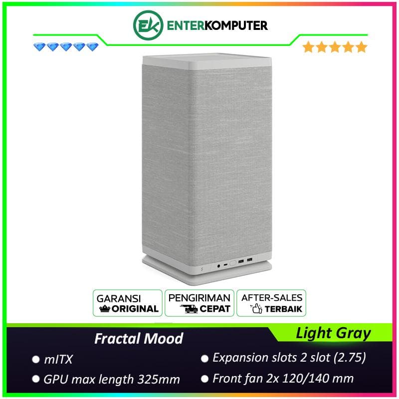 Fractal Mood Light Gray - mITX Case - foto 1