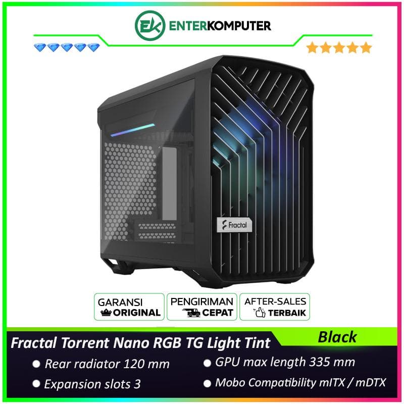 Fractal Torrent Nano RGB Black TG Light Tint - foto 1