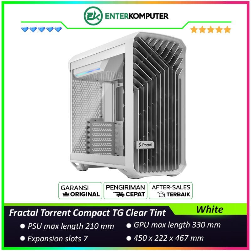 Fractal Torrent Compact White TG Clear Tint - foto 1