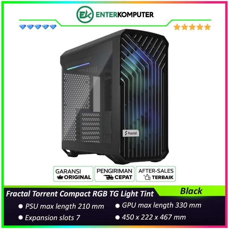 Fractal Torrent Compact RGB Black TG Light Tint - foto 1