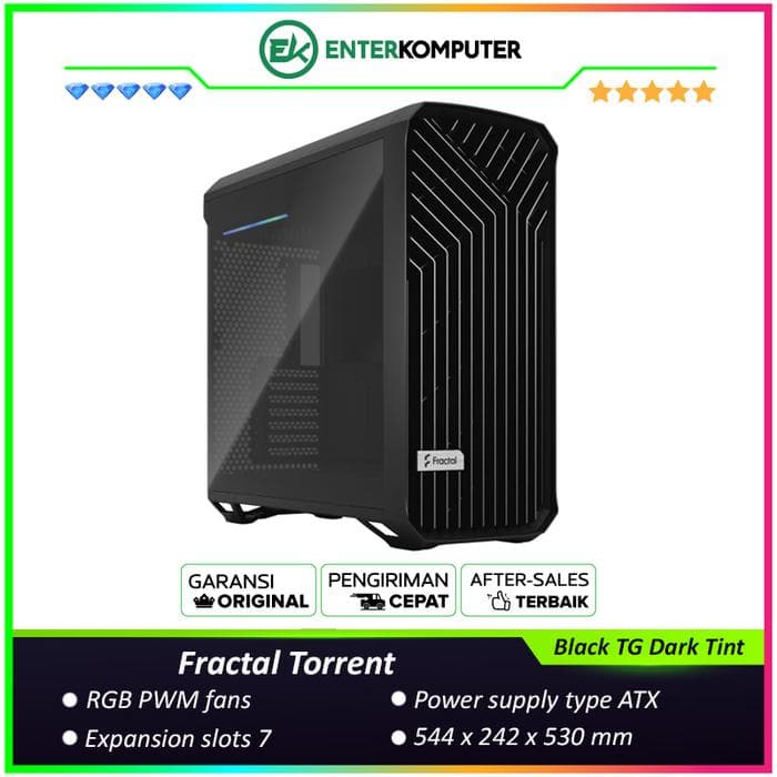 Fractal Torrent Black TG Dark Tint - foto 1