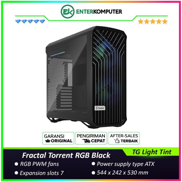 Fractal Torrent RGB Black TG Light Tint - foto 1