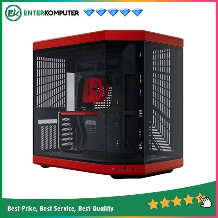 Hyte Y70 Red - Modern Aesthetic Dual Chamber ATX Case - foto 1