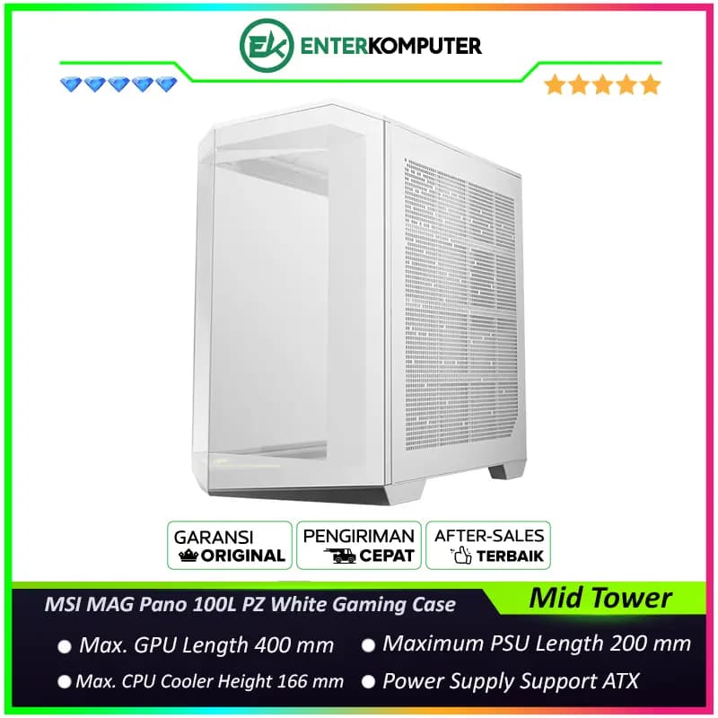 MSI MAG Pano 100L PZ White Gaming Case - foto 1