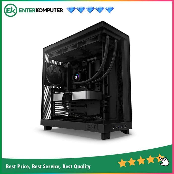 NZXT H6 Flow Black - Compact Dual-Chamber Mid-Tower Airflow Case - foto 1