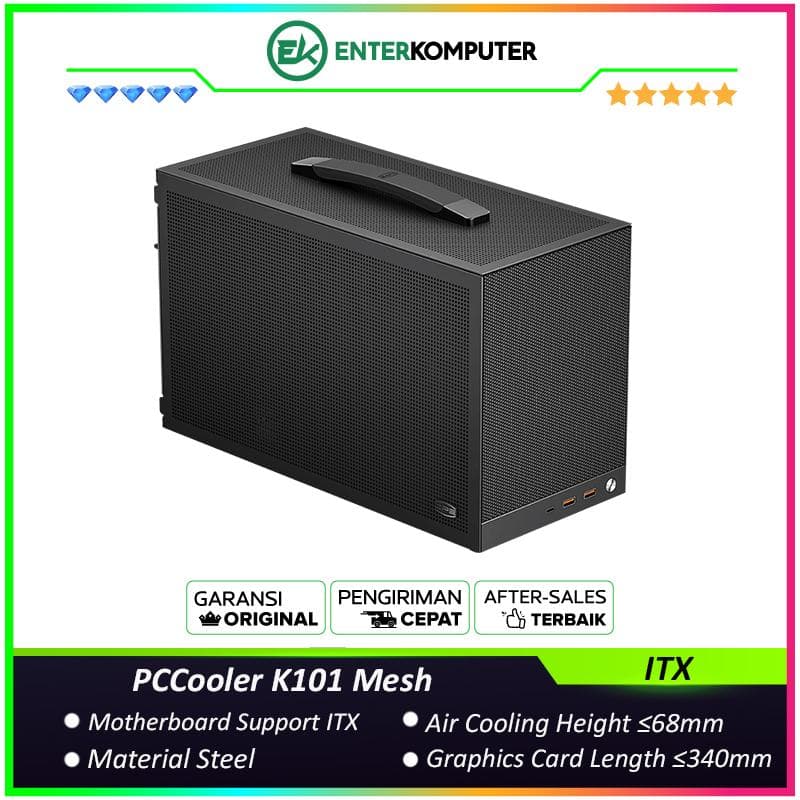 PCCooler K101 Mesh Grey Mini-ITX Case - foto 1