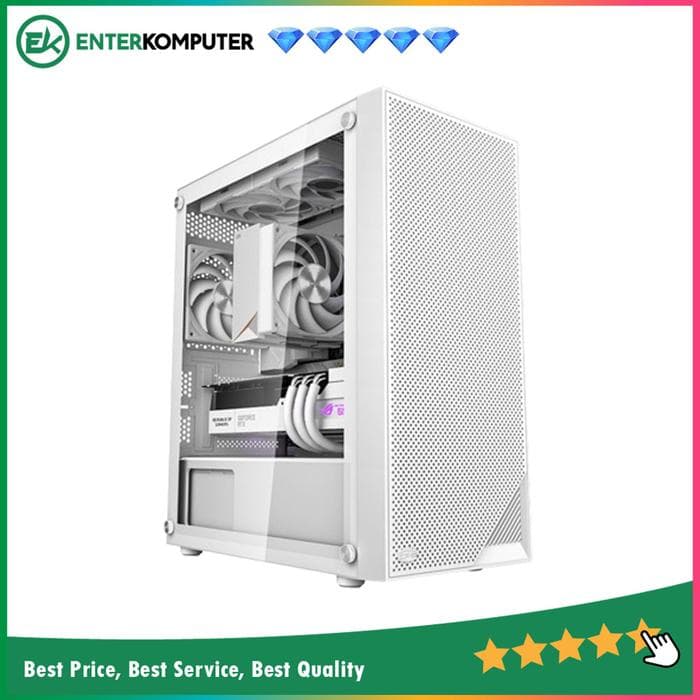 PCCooler C3 B310 White - Tempered Glass - foto 1