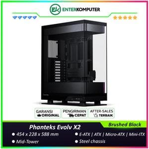 Phanteks Evolv X2 Brushed Black Unique See-through Glass Mid-Tower Case - foto 1