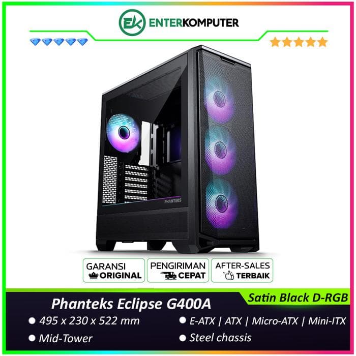 Phanteks Eclipse G400A Satin Black D-RGB Spacious Mid-Tower Case - foto 1