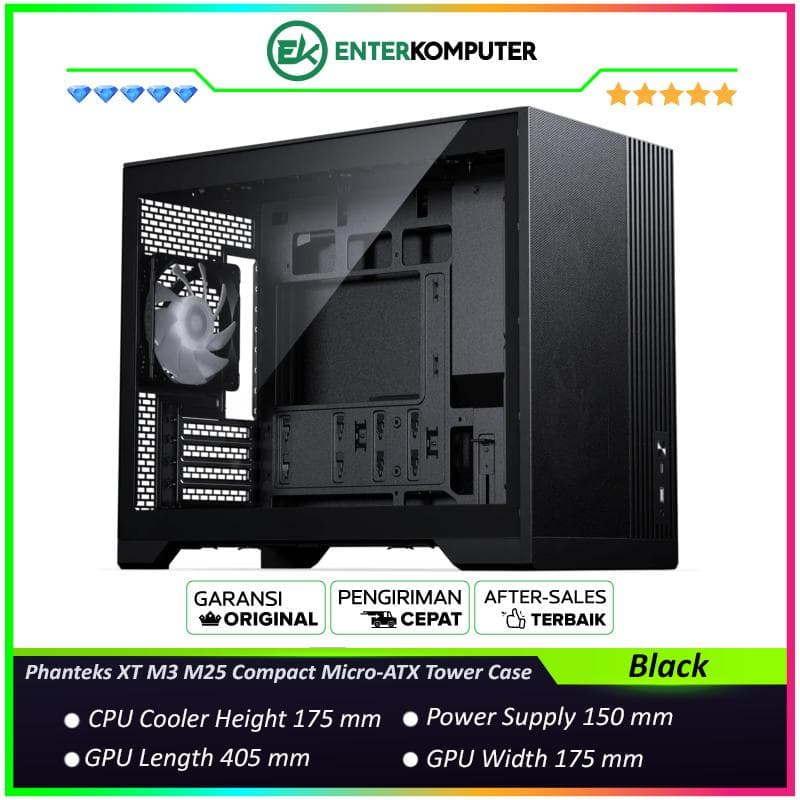 Phanteks XT M3 M25 Black Compact Micro-ATX Tower Case - foto 1