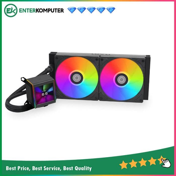 LIAN LI GALAHAD II LCD 280 BLACK with 2.88” IPS LCD Screen - Asetek 8th Gen Pump - AIO EXTREME COOLING - Daisy-Chained ARGB Fan - foto 1