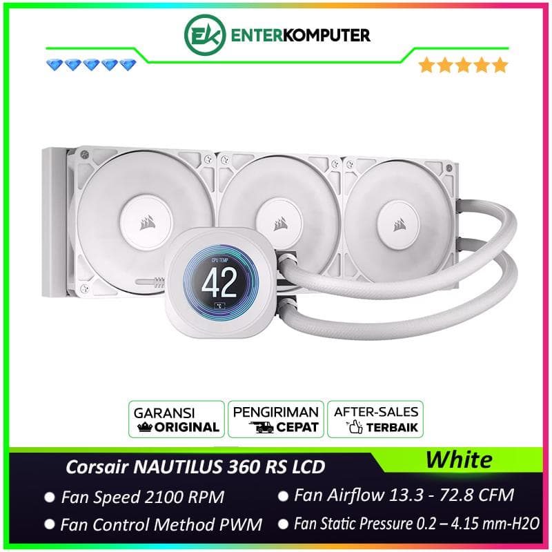 Corsair NAUTILUS 360 RS LCD Liquid CPU Cooler - White - foto 1