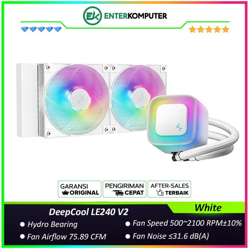 DeepCool LE240 V2 White 240mm Liquid CPU Cooler - foto 1
