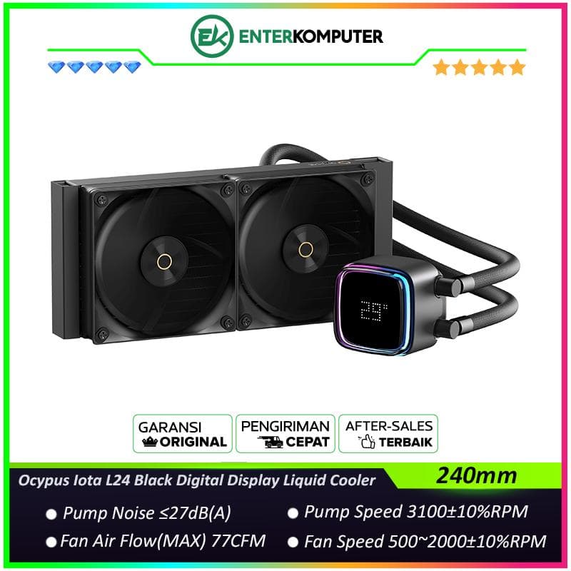 Ocypus Iota L24 Black Digital Display Liquid Cooler - foto 1