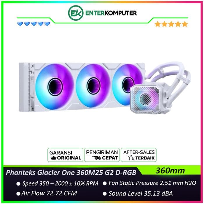 Phanteks Glacier One 360M25 G2 White D-RGB AIO Liquid CPU Cooler - foto 1