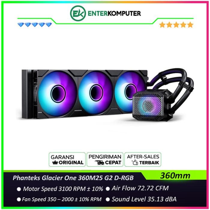 Phanteks Glacier One 360M25 G2 Black D-RGB AIO Liquid CPU Cooler - foto 1