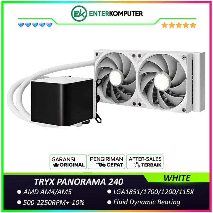 TRYX PANORAMA 240 WHITE L-shaped AMOLED Screen Liquid Cooler - foto 1