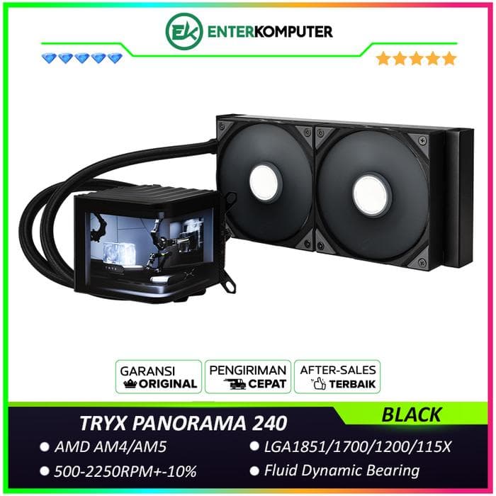 TRYX PANORAMA 240 BLACK L-shaped AMOLED Screen Liquid Cooler - foto 1