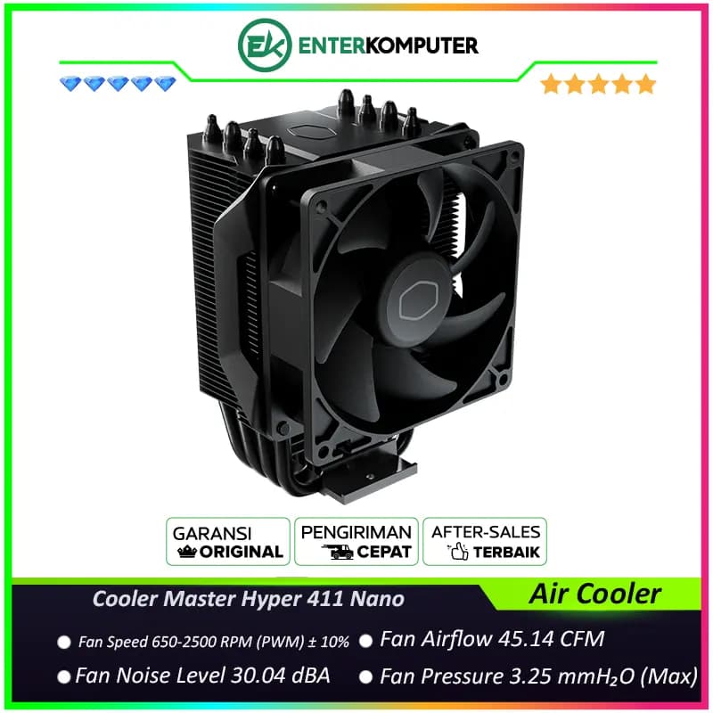 Cooler Master Hyper 411 Nano 92mm Single Tower CPU Cooler - foto 1