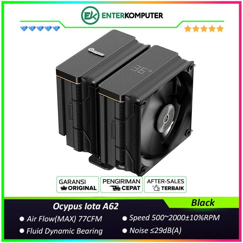 Ocypus Iota A62 Black Matrix Digital Display Dual Tower Air Cooler - foto 1